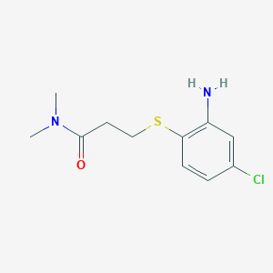 molecular formula C11H15ClN2OS B8545555 3-((2-amino-4-chlorophenyl)thio)-N,N-dimethylpropanamide 