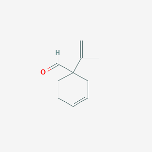 molecular formula C10H14O B8545634 1-(Prop-1-en-2-yl)cyclohex-3-enecarbaldehyde 