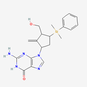 2-amino-9-[4-[dimethyl(phenyl)silyl]-3-(hydroxymethyl)-2-methylenecyclopentyl]-3H-purin-6-one