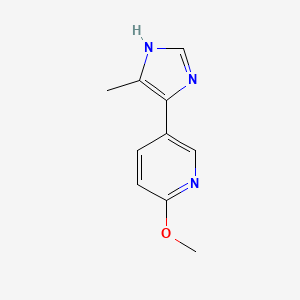 molecular formula C10H11N3O B8545664 2-Methoxy-5-(5-methylimidazol-4-yl)pyridine 