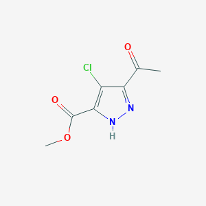 molecular formula C7H7ClN2O3 B8545681 methyl 3-acetyl-4-chloro-1H-pyrazole-5-carboxylate 