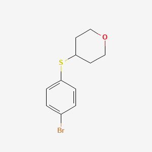 molecular formula C11H13BrOS B8545702 4-(4-Bromophenyl)sulfanyltetrahydropyran 