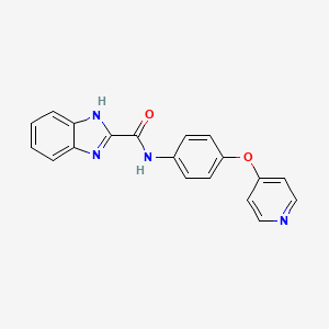 molecular formula C19H14N4O2 B8545713 1H-Benzimidazole-2-carboxamide, N-[4-(4-pyridinyloxy)phenyl]- CAS No. 827042-78-4