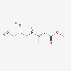 molecular formula C8H15NO4 B8545733 Methyl 3-[(2,3-dihydroxypropyl)amino]but-2-enoate CAS No. 90141-05-2