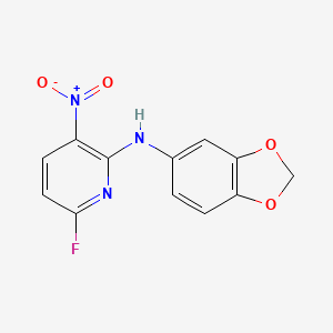 molecular formula C12H8FN3O4 B8545746 N-(2H-1,3-Benzodioxol-5-yl)-6-fluoro-3-nitropyridin-2-amine CAS No. 61964-27-0
