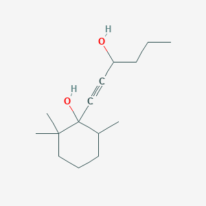 molecular formula C15H26O2 B8545766 1-(3-Hydroxyhex-1-yn-1-yl)-2,2,6-trimethylcyclohexan-1-ol CAS No. 94608-88-5