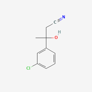 molecular formula C10H10ClNO B8545796 3-(3-Chlorophenyl)-3-hydroxybutanenitrile 