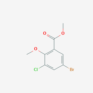 molecular formula C9H8BrClO3 B8545805 5-Bromo-3-chloro-2-methoxy-benzoic acid methyl ester 