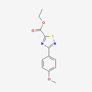 molecular formula C12H12N2O3S B8545813 Ethyl 3-(4-methoxyphenyl)-[1,2,4]thiadiazole-5-carboxylate 