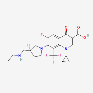 (S)-1-Cyclopropyl-7-(3-((ethylamino)methyl)pyrrolidin-1-yl)-6-fluoro-4-oxo-8-(trifluoromethyl)-1,4-dihydroquinoline-3-carboxylic acid