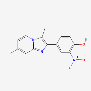 molecular formula C15H13N3O3 B8545896 4-(3,7-Dimethylimidazo[1,2-a]pyridin-2-yl)-2-nitrophenol CAS No. 94662-28-9