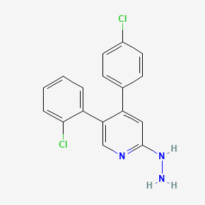 molecular formula C17H13Cl2N3 B8545922 5-(2-Chlorophenyl)-4-(4-chlorophenyl)-2-hydrazinylpyridine CAS No. 917486-20-5