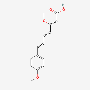 molecular formula C15H16O4 B8545933 3-Methoxy-7-(4-methoxyphenyl)hepta-2,4,6-trienoic acid CAS No. 60427-93-2