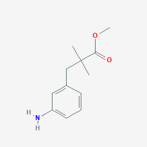 molecular formula C12H17NO2 B8545948 Methyl 3-(3-aminophenyl)-2,2-dimethylpropanoate 