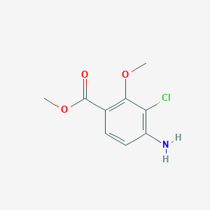 molecular formula C9H10ClNO3 B8545975 Methyl 4-amino-3-chloro-2-methoxybenzoate 