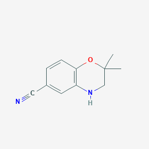 molecular formula C11H12N2O B8545978 6-cyano-3,4-dihydro-2,2-dimethyl-2H-1,4-benzoxazine 