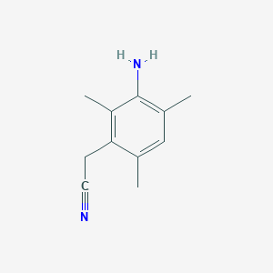 molecular formula C11H14N2 B8545997 3-Cyanomethyl-2,4,6-trimethylaniline 