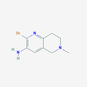 molecular formula C9H12BrN3 B8546007 2-Bromo-6-methyl-5,6,7,8-tetrahydro-1,6-naphthyridin-3-amine 