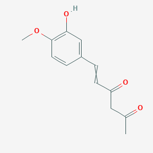 molecular formula C13H14O4 B8546038 6-(3-Hydroxy-4-methoxyphenyl)hex-5-ene-2,4-dione CAS No. 918629-59-1