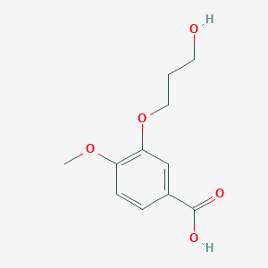 molecular formula C11H14O5 B8546048 3-(3-Hydroxypropoxy)-4-methoxybenzoic acid 