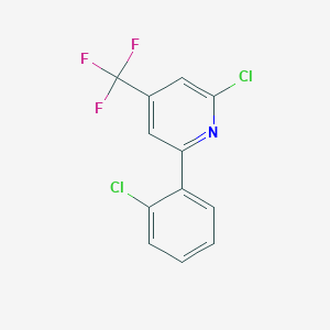 molecular formula C12H6Cl2F3N B8546173 2-Chloro-6-(2-chlorophenyl)-4-(trifluoromethyl)pyridine 