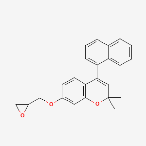 molecular formula C24H22O3 B8546186 2,2-Dimethyl-4-(naphthalen-1-yl)-7-[(oxiran-2-yl)methoxy]-2H-1-benzopyran CAS No. 62071-66-3