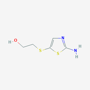 molecular formula C5H8N2OS2 B8546251 5-(2-Hydroxyethylthio)thiazol-2-amine 