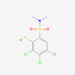 molecular formula C8H8Cl3NO2S2 B8546298 3,4,5-Trichloro-N,N-dimethyl-2-sulfanylbenzene-1-sulfonamide CAS No. 63934-80-5