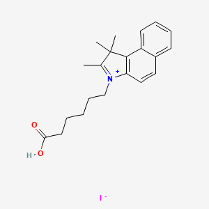 molecular formula C21H26INO2 B8546428 3-(5-Carboxypentyl)-1,1,2-trimethyl-1H-benzo[E]indol-3-ium iodide CAS No. 870995-55-4