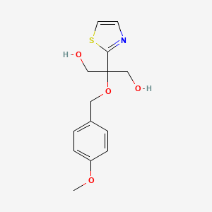 molecular formula C14H17NO4S B8546432 2-(4-Methoxybenzyloxy)-2-(thiazol-2-yl)propane-1,3-diol 