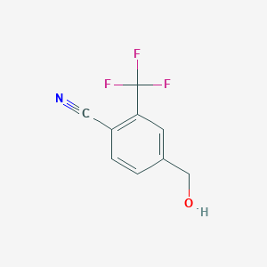molecular formula C9H6F3NO B8546496 4-(Hydroxymethyl)-2-(trifluoromethyl)benzonitrile 