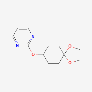 molecular formula C12H16N2O3 B8546598 2-(1,4-Dioxaspiro[4.5]decan-8-yloxy)pyrimidine 