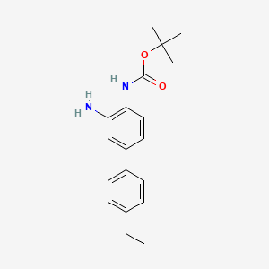 molecular formula C19H24N2O2 B8546616 Carbamic acid,(3-amino-4'-ethyl[1,1'-biphenyl]-4-yl)-,1,1-dimethylethyl ester 