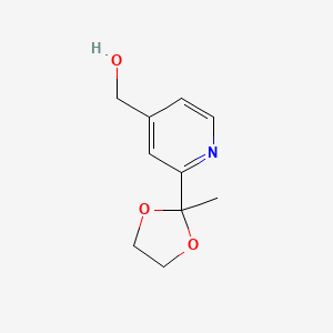 molecular formula C10H13NO3 B8546642 [2-(2-Methyl-[1,3]dioxolan-2-yl)-pyridin-4-yl]-methanol 