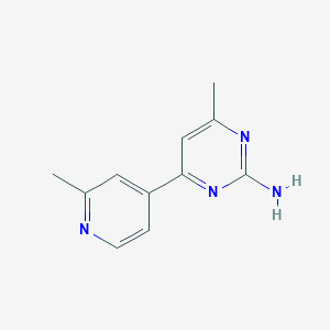 molecular formula C11H12N4 B8546647 4-Methyl-6-(2-methyl-pyridin-4-yl)-pyrimidin-2-ylamine 