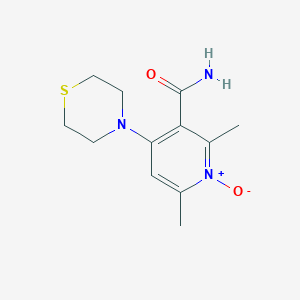 molecular formula C12H17N3O2S B8546660 2,6-Dimethyl-4-(4-thiomorpholinyl)pyridine-3-carboxamide 1-oxide CAS No. 106101-20-6