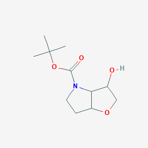 molecular formula C11H19NO4 B8546674 Tert-butyl 3-hydroxy-2,3,3a,5,6,6a-hexahydrofuro[3,2-b]pyrrole-4-carboxylate 