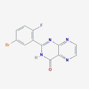 molecular formula C12H6BrFN4O B8546680 2-(5-Bromo-2-fluoro-phenyl)-3H-pteridin-4-one 