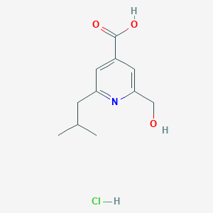molecular formula C11H16ClNO3 B8546718 2-Hydroxymethyl-6-isobutyl-isonicotinic acid hydrochloride 