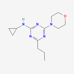 molecular formula C13H21N5O B8546772 2-Cyclopropylamino-4-morpholino-6-n-propyl-1,3,5-triazine CAS No. 148312-33-8