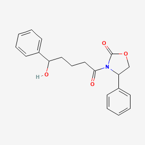 molecular formula C20H21NO4 B8546774 3-(5-Hydroxy-5-phenylpentanoyl)-4-phenyl-1,3-oxazolidin-2-one CAS No. 439113-84-5