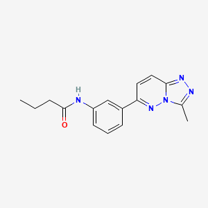 molecular formula C16H17N5O B8546833 N-[3-(3-Methyl-1,2,4-triazolo[4,3-b]pyridazin-6-yl)phenyl]butanamide 