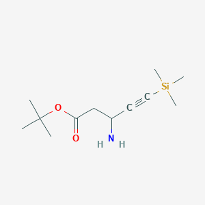 molecular formula C12H23NO2Si B8546864 (+/-)1,1-Dimethylethyl 3-amino-5-(trimethylsilyl)-4-pentynoate CAS No. 180676-67-9