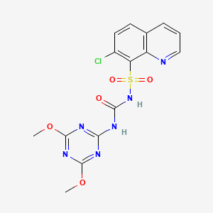 molecular formula C15H13ClN6O5S B8546890 8-Quinolinesulfonamide,7-chloro-n-[[(4,6-dimethoxy-1,3,5-triazin-2-yl)amino]carbonyl]- 
