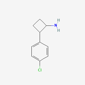 molecular formula C10H12ClN B8546976 2-(4-Chlorophenyl)cyclobutanamine 