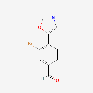molecular formula C10H6BrNO2 B8546999 3-Bromo-4-(1,3-oxazol-5-yl)benzaldehyde 