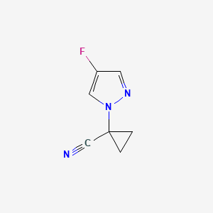 molecular formula C7H6FN3 B8547019 1-(4-fluoro-1H-pyrazol-1-yl)cyclopropanecarbonitrile CAS No. 1469287-02-2