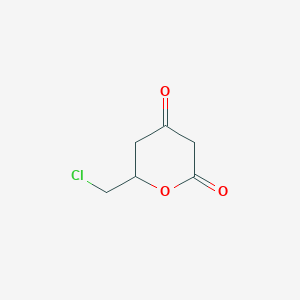 molecular formula C6H7ClO3 B8547051 (+)-6-Chloromethyltetrahydropyran-2,4-dione 