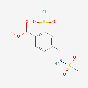 molecular formula C10H12ClNO6S2 B8547075 Methyl 2-(chlorosulfonyl)-4-(methylsulfonamidomethyl)benzoate CAS No. 393509-79-0