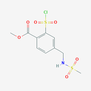 B8547075 Methyl 2-(chlorosulfonyl)-4-(methylsulfonamidomethyl)benzoate CAS No. 393509-79-0